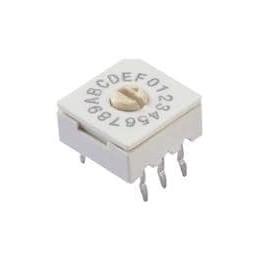 10 pcs : 221ADA16 - Coded Rotary Switches 16 Pos. Thru Hole Flush Arrow Slotted