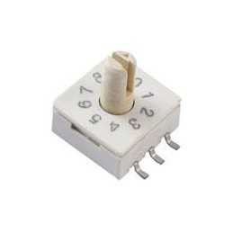 10 pcs : 221AMC10R - Coded Rotary Switches 10 Pos. Gull Wing Shaft 6.86mm Ht.