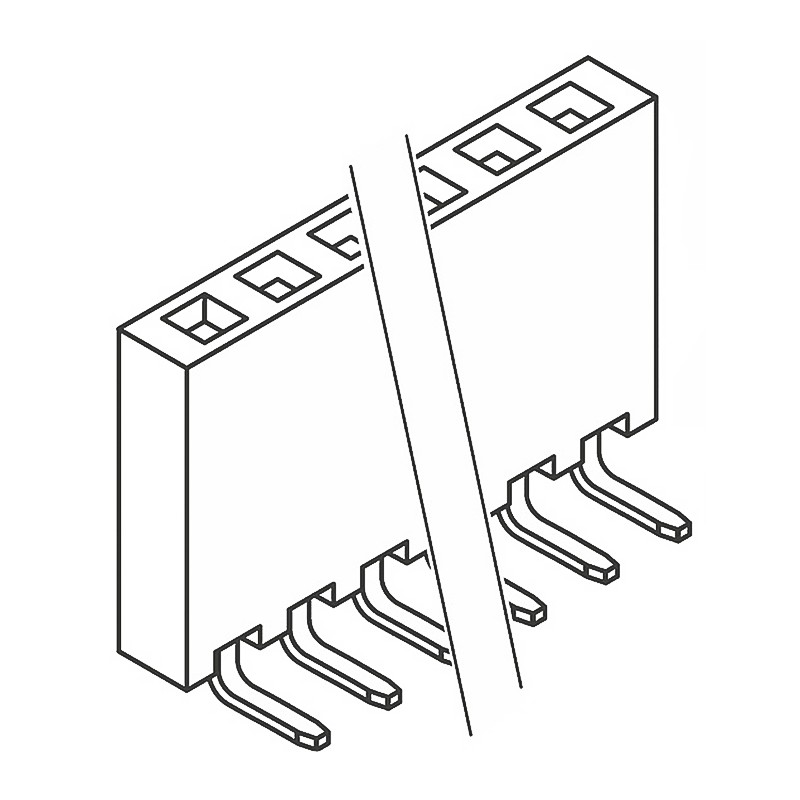 1 pcs - Samtec SSW Series Right Angle Through Hole Mount PCB Socket, 4-Contact, 1-Row, 2.54mm Pitch, Solder Termination