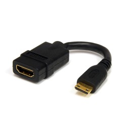 1 pcs - StarTech.com 4K @ 30Hz HDMI 1.4 Female HDMI to Male Mini HDMI Cable, 12.7cm