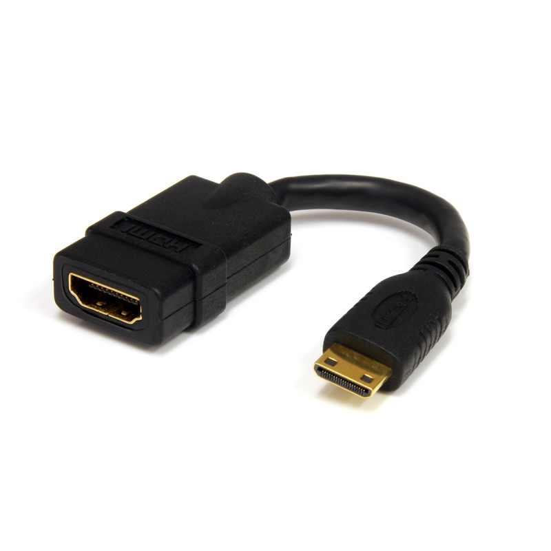 1 pcs - StarTech.com 4K @ 30Hz HDMI 1.4 Female HDMI to Male Mini HDMI Cable, 12.7cm