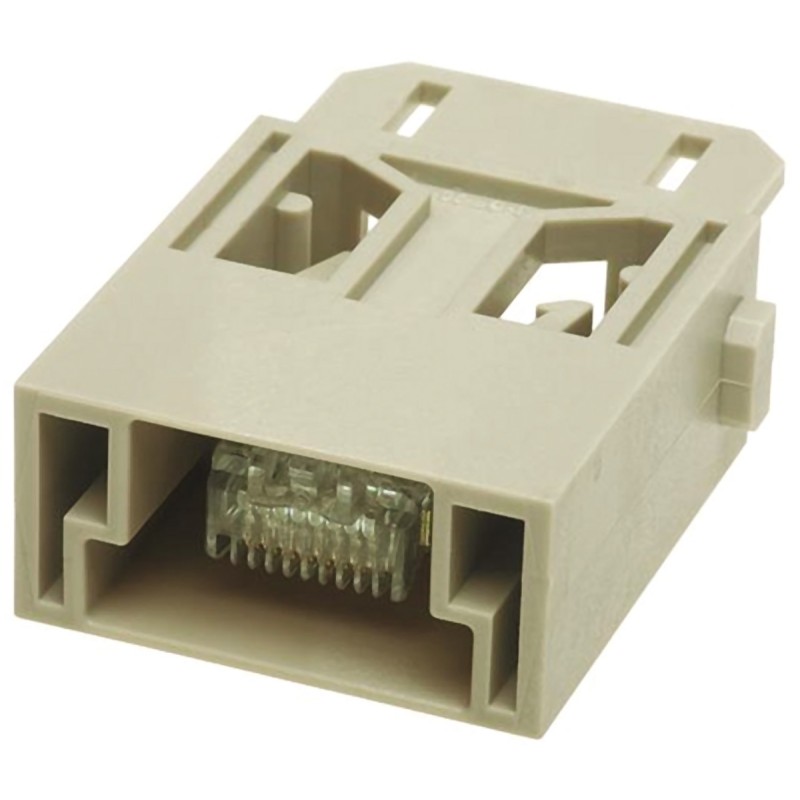 1 pcs - HARTING Heavy Duty Power Connector Module, 1A, Male, Han-Modular Series, 8 Contacts