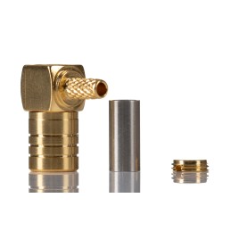 1 pcs - RS PRO, jack Cable Mount SMB Connector, 50Ω, Crimp Termination, Right Angle Body