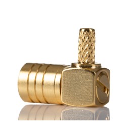 1 pcs - RS PRO, jack Cable Mount SMB Connector, 50Ω, Crimp Termination, Right Angle Body