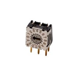 10 pcs : RDS-10S-74R-508-D - DIP Switches/SIP Switches Rotary DIP Switch, 7.4mm, 10 pos, Rt ang, 5.08mm pitch,TH