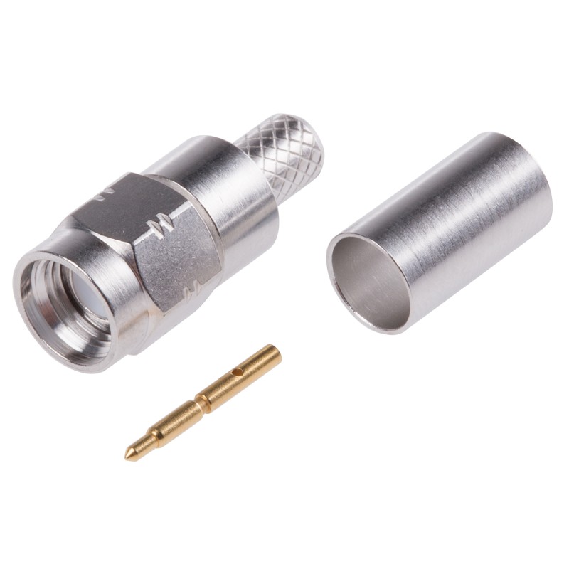 1 pcs - Radiall, Plug Cable Mount SMA Connector, 50Ω, Crimp Termination, Straight Body