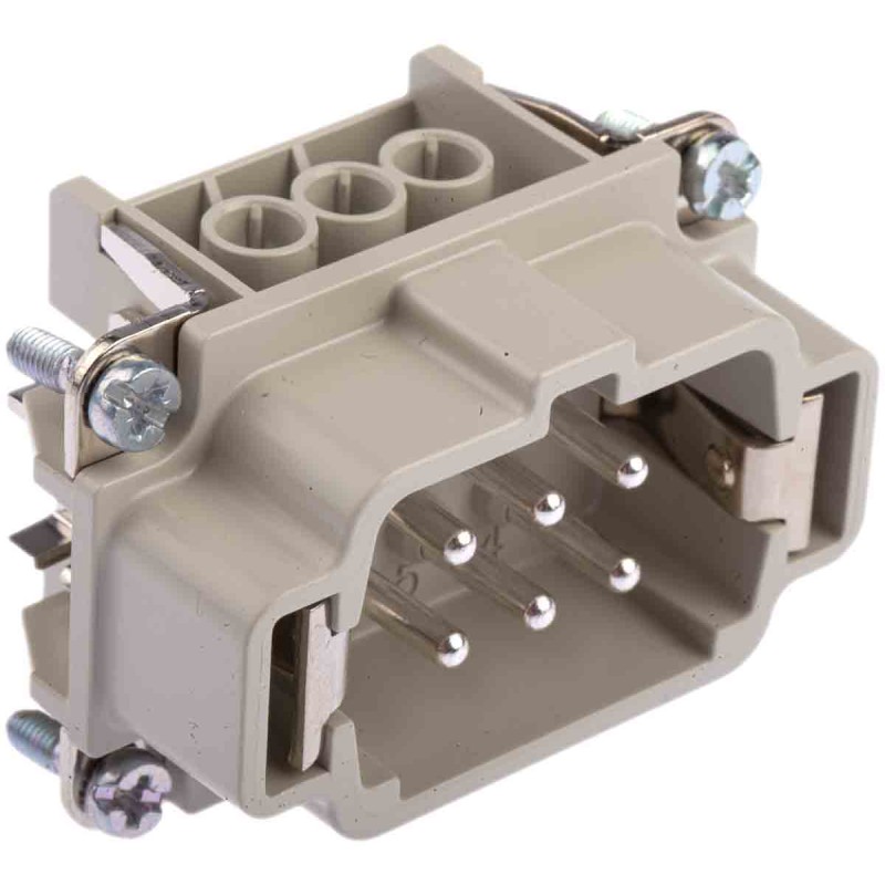 1 pcs - Epic Contact Connector Insert, 6 Way, 16A, Male, H-BE, Cable Mount, 600 V