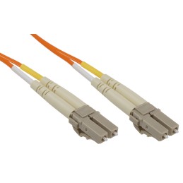 1 pcs - RS PRO LC to LC Duplex Multi Mode OM1 Fibre Optic Cable, 62.5/125μm, Orange, 1m