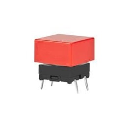 10 pcs : JB15KP-2C - Tactile Switches SPST OFF-(ON) 50mA FLAT CAP RED