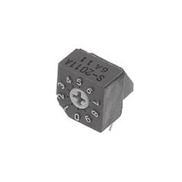 10 pcs : S-1030A - Coded Rotary Switches dip rotary code hex, comp code, top adj.