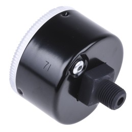 1 pcs - SMC Analogue Pressure Gauge 0.2MPa Back Entry, G46-2-01, 0MPa min.