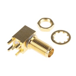 1 pcs - Cinch Connectors SMA Series, jack PCB Mount SMA Connector, 50Ω, Solder Termination, Right Angle Body