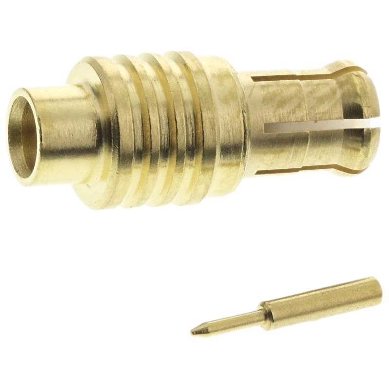 1 pcs - Radiall, Plug Cable Mount MCX Connector, 50Ω, Solder Termination, Straight Body