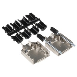 1 pcs - TE Connectivity ADK Series Zinc D Sub Backshell, 9 Way, Strain Relief