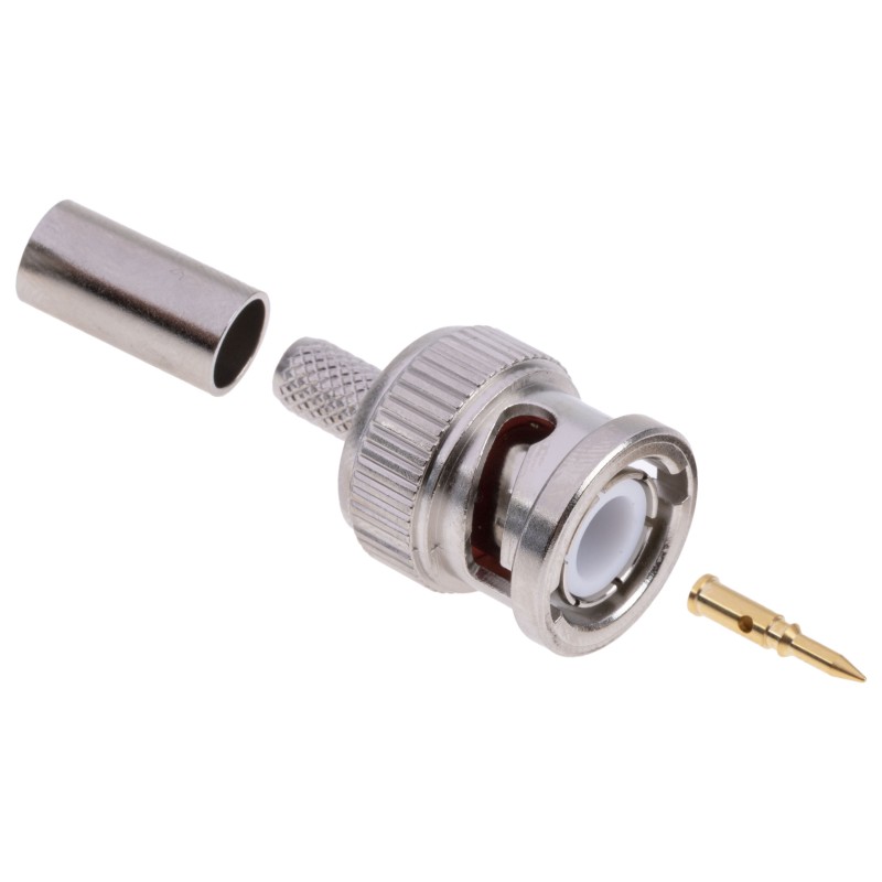 1 pcs - RS PRO, Plug Cable Mount BNC Connector, 50Ω, Crimp Termination, Straight Body