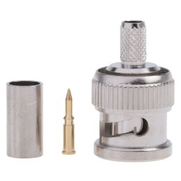 1 pcs - RS PRO, Plug Cable Mount BNC Connector, 50Ω, Crimp Termination, Straight Body