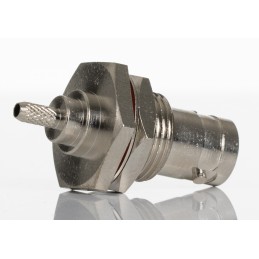1 pcs - RS PRO, Plug Panel Mount BNC Connector, 50Ω, Crimp Termination, Straight Body