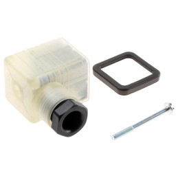 1 pcs - Hirschmann GDML 2P+E DIN 43650 A, Female Solenoid Valve Connector, with Indicator Light, 120 V Voltage