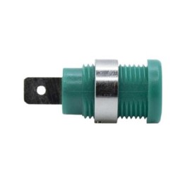 1 pcs - Mueller Electric Green Plug Banana Connectors, 4 mm Connector, Solder Lug Termination, 35A, 1kV, Nickel Plating