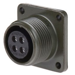 1 pcs - Amphenol, MS3102A 4 Way Box Mount MIL Spec Circular Connector Receptacle, Socket Contacts,Shell Size 14S, Screw