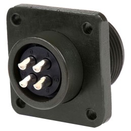 1 pcs - Amphenol, MS3102A 4 Way Box Mount MIL Spec Circular Connector Receptacle, Socket Contacts,Shell Size 14S, Screw