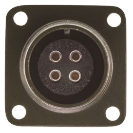 1 pcs - Amphenol, MS3102A 4 Way Box Mount MIL Spec Circular Connector Receptacle, Socket Contacts,Shell Size 14S, Screw