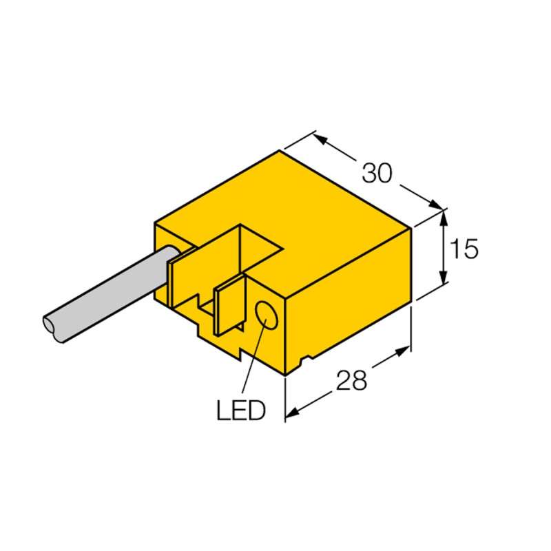 1 pcs - Turck Inductive Block-Style Proximity Sensor, PNP Output, 10 - 30 V dc, IP67