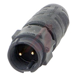 1 pcs - Switchcraft Circular Connector, 2 Contacts, Cable Mount, Plug, Male, IP68, IP69K, EN3 Series