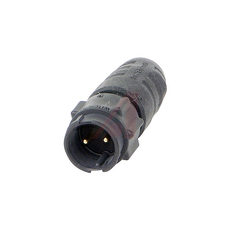 1 pcs - Switchcraft Circular Connector, 2 Contacts, Cable Mount, Plug, Male, IP68, IP69K, EN3 Series