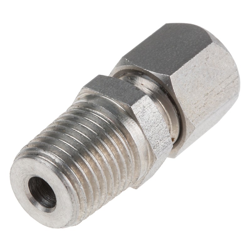 1 pcs - RS PRO In-Line Thermocouple Compression Fitting for Use with Thermocouple, 1/4 BSPT, 3/16in Probe, RoHS Compliant