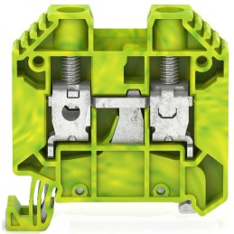 1 pcs - RS PRO Green, Yellow Earth Terminal Block, Single-Level, Screw Termination