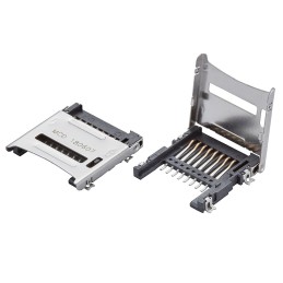 1 pcs - Molex, 47219 8 Way Hinged Micro SD Memory Card Connector With Solder Termination