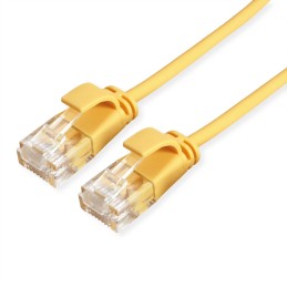 1 pcs - Roline Cat6a Straight Male RJ45 to Straight Male RJ45 Ethernet Cable, UTP, Yellow LSZH Sheath, 150mm