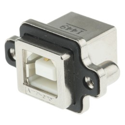 1 pcs - Amphenol ICC Right Angle, Through Hole, Socket Type B USB Connector