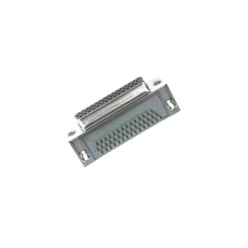 1 pcs - Norcomp 181 44 Way Right Angle Panel Mount D-sub Connector Socket, 2.28mm Pitch, with 4-40 Screw Locks, Boardlocks