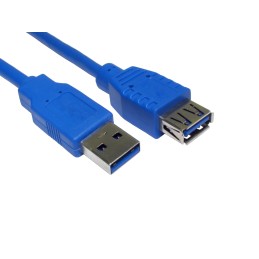 5 pcs - RS PRO USB 3.0 USB Extension Cable, Male USB A to Female USB A USB Extension Cable, 1m