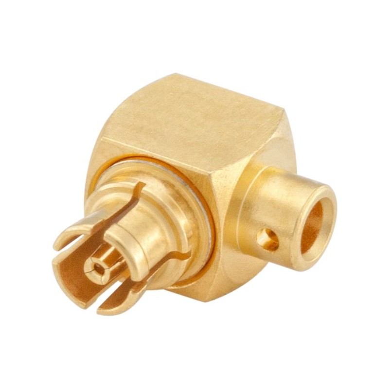1 pcs - Rosenberger Mini-SMP Series, jack Cable Mount, 50Ω, Solder Termination, Right Angle Body
