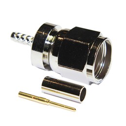 1 pcs - COAX Connectors, Plug Cable Mount F Connector, 75Ω, Crimp Termination, Straight Body