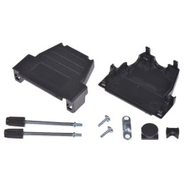 1 pcs - MH Connectors MHDSSK-T/P Series ABS Angled, Straight D Sub Backshell, 25 Way, Strain Relief