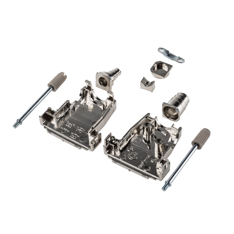 1 pcs - MH Connectors MHDSSK-T/M Series ABS Angled, Straight D Sub Backshell, 15 Way, Strain Relief