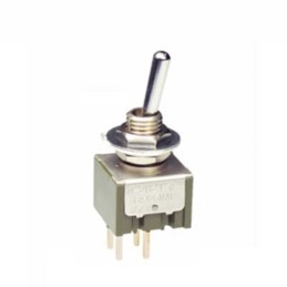 1 pcs - NKK Switches Toggle Switch, Panel Mount, (On)-Off, 2NO, Solder Terminal