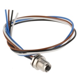 1 pcs - Binder Circular Connector, 4 Contacts, Panel Mount, M5 Connector, Socket, Female, IP67, 707 Series