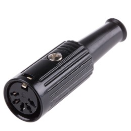 1 pcs - RS PRO 5 Pole Din Socket, 1A, 100 V ac, Push Lock, Female, Cable Mount