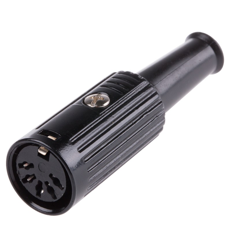 1 pcs - RS PRO 5 Pole Din Socket, 1A, 100 V ac, Push Lock, Female, Cable Mount