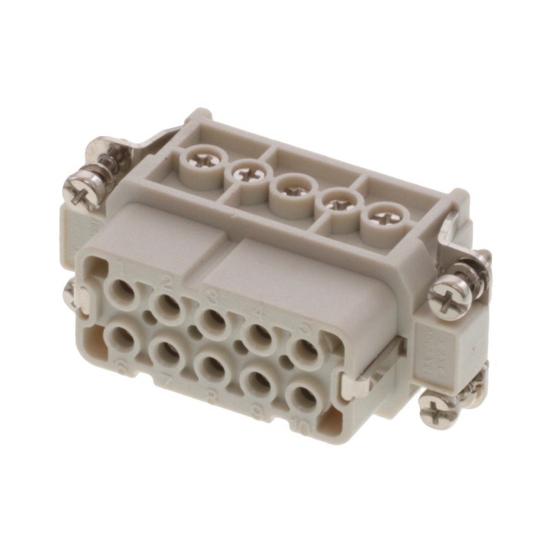 1 pcs - Molex Heavy Duty Power Connector Module, 16A, Female, 93601 Series, 10 Contacts