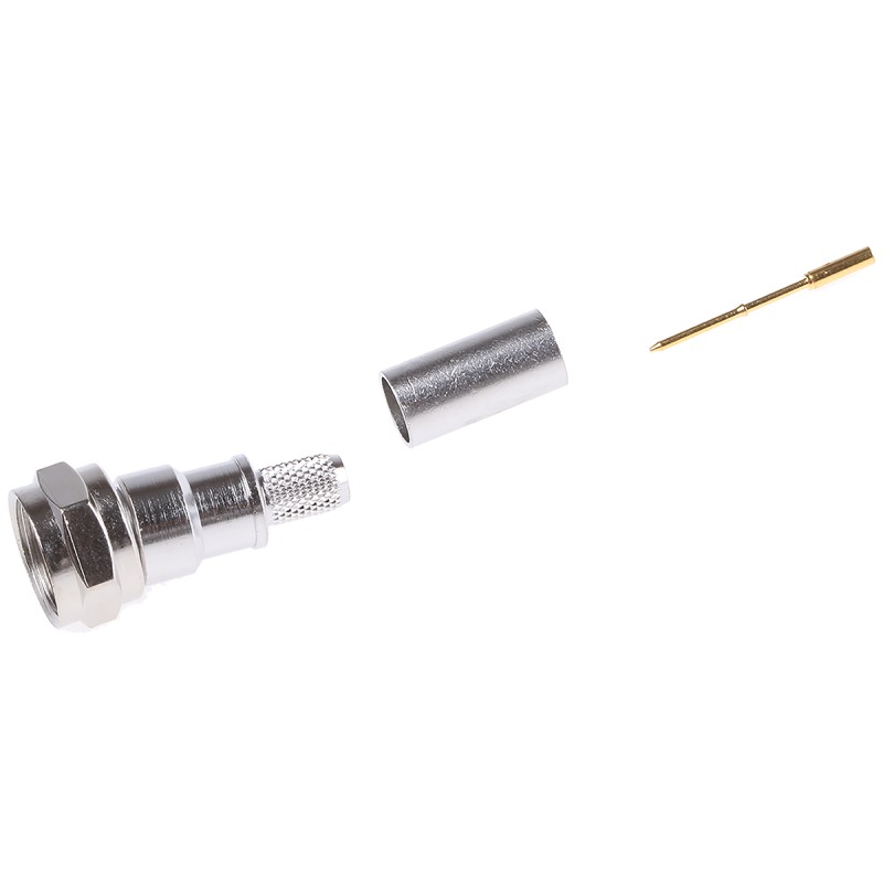 1 pcs - Telegartner, Plug Cable Mount F Connector, 75Ω, Crimp Termination, Straight Body