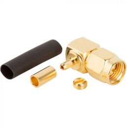 1 pcs - Amphenol RF Plug Cable Mount SMA Connector, Crimp Termination, Right Angle Body