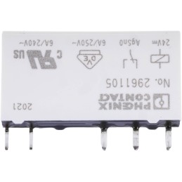 1 pcs - Phoenix Contact PCB Mount Power Relay, 24V dc Coil, 6A Switching Current, SPDT