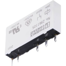 1 pcs - Phoenix Contact PCB Mount Power Relay, 24V dc Coil, 6A Switching Current, SPDT