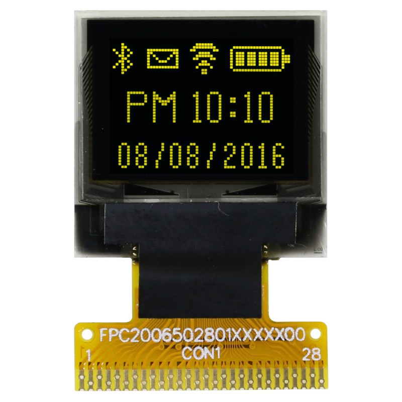 1 pcs - Midas 0.66in Yellow Passive matrix OLED Display 64 x 48pixels COT I2C, Parallel, SPI Interface